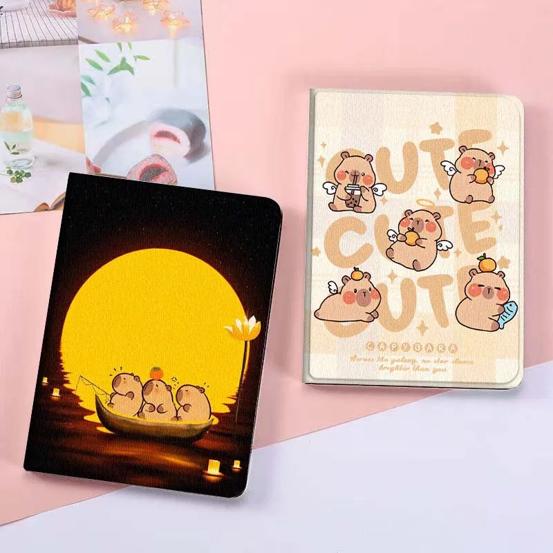 

Capybara Art Cute Cartoon For Lenovo Xiaoxin Pad Pro GT plus 8.8 11 10.6 Y700 Y900 Go 8.8 Tab K11 10 P11 Tablet Case