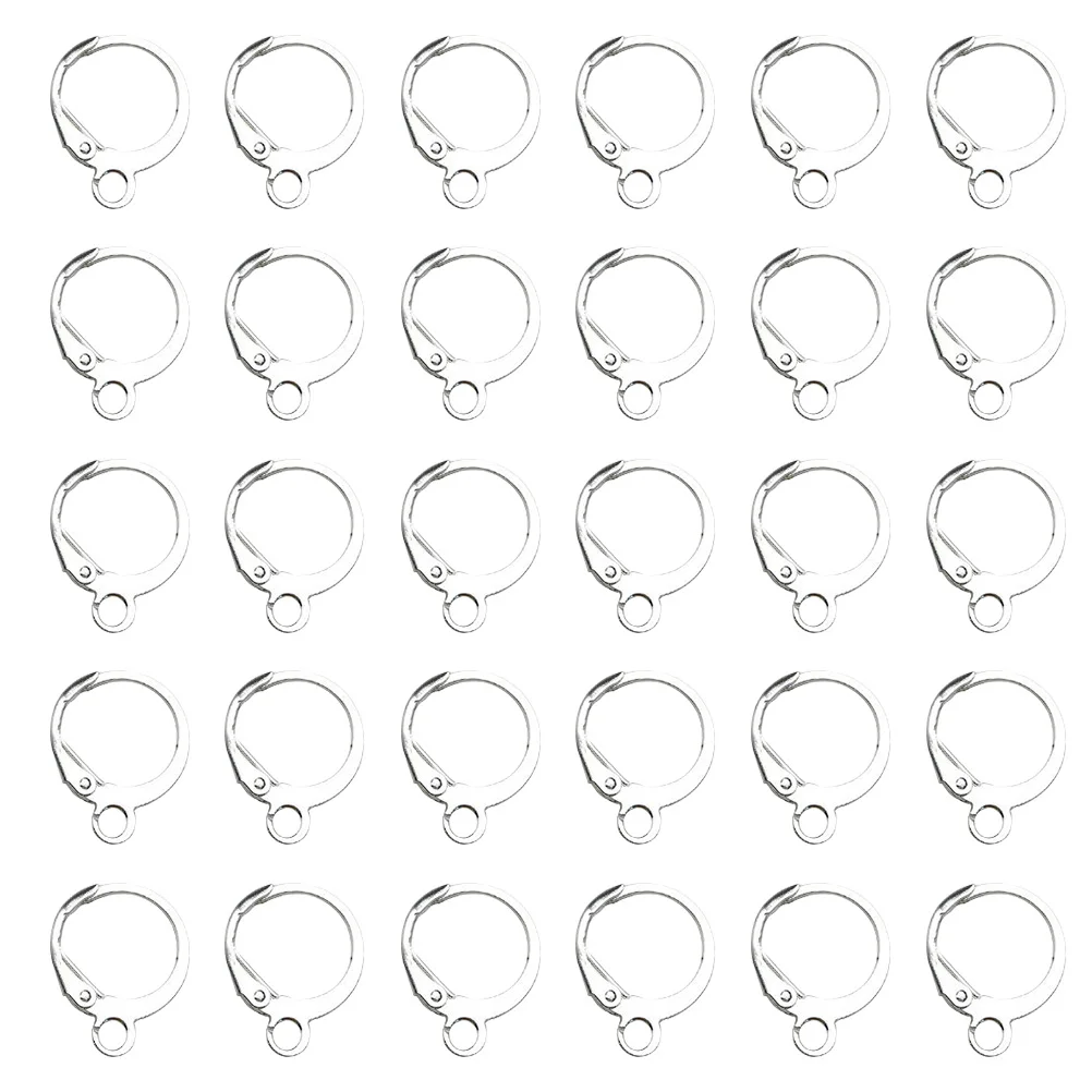 

100 Pcs Round Copper Ear Hooks DIY Earring Making Supplies French Lever Backs Jewelry Accessories Metal Materials