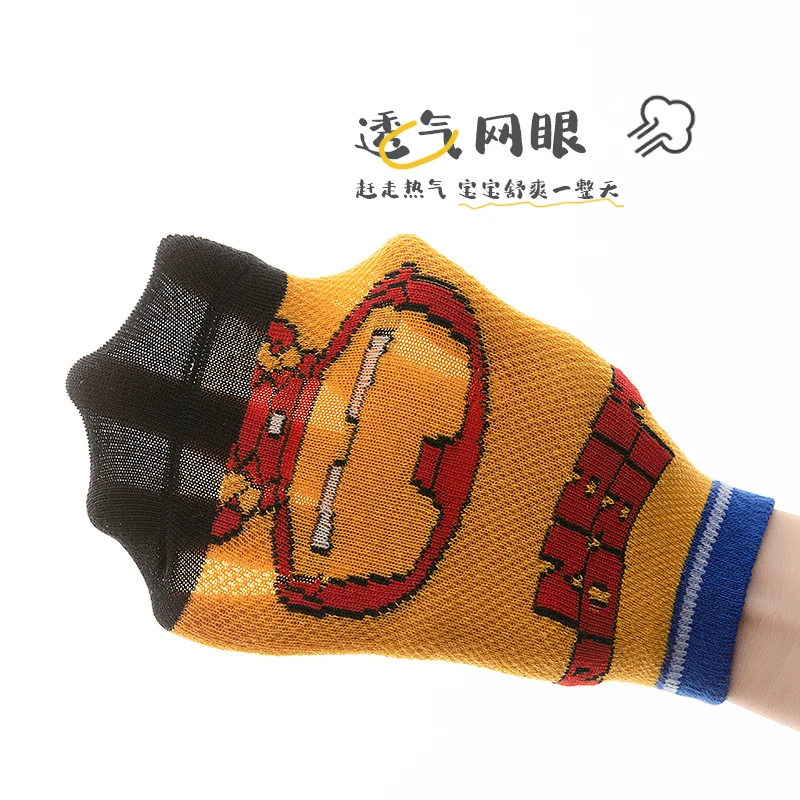 5 Pairs Kinder Socken Iron Man Kinder Jungen Kurze Socke Spiderman Anime Captain America Cartoon Baby Sommer Frühling Mesh Socken 1-12Y