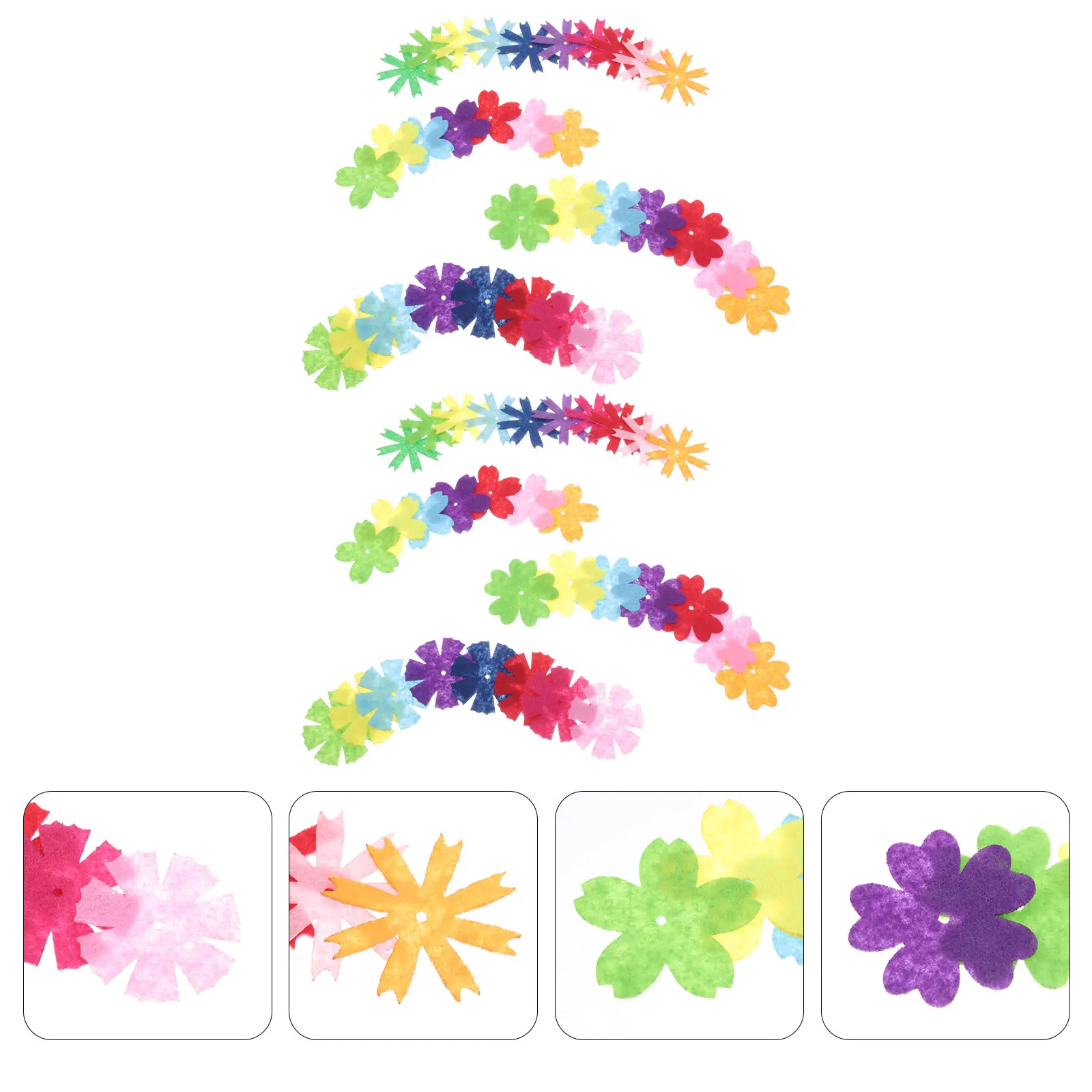 

150pcs Felt Flowers Assorted Colors 5 Styles Round 8-Petal 7-Petal 5-Petal 2 Sizes DIY Crafts Decoration Hair Clips Headbands