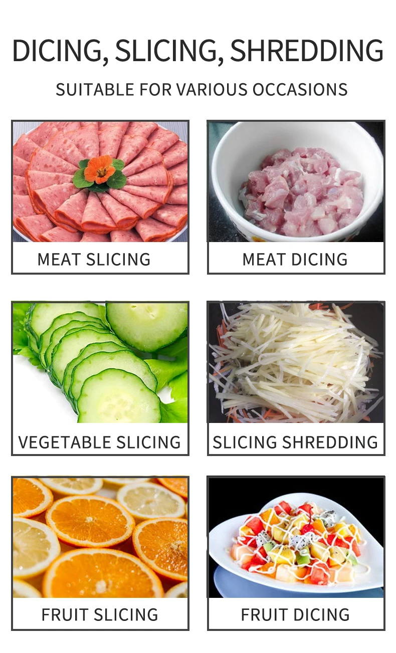 Commercial Industrial Electric Vegetable Slicer Cutting Machine Fruits Adjustable Thickness Food Slicer Machine
