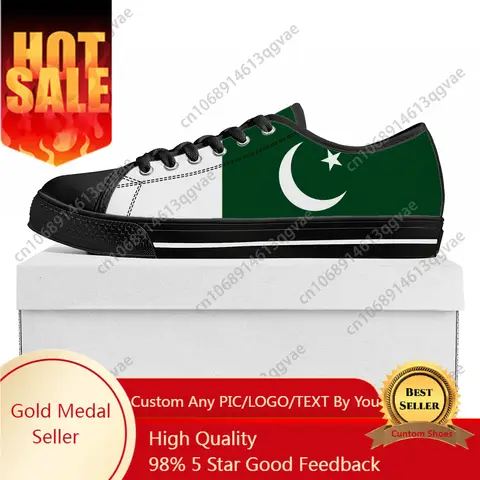 Scarpe da ginnastica basse di alta qualità con bandiera pakistana Scarpe da ginnastica in tela per adolescenti da donna per uomo Pakistan Prode Scarpe casual per coppia Scarpe personalizzate