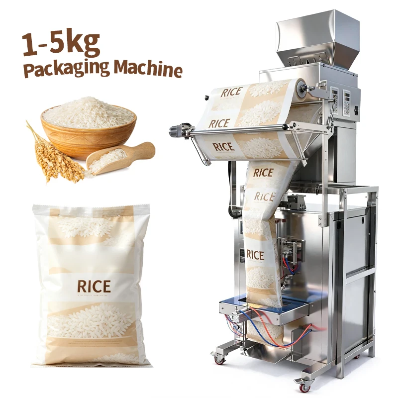 Dual Head 5000g Granule Packaging Machine Automatic Weighing Filling Sealing Machine for Rice Beans Nuts Pet Food