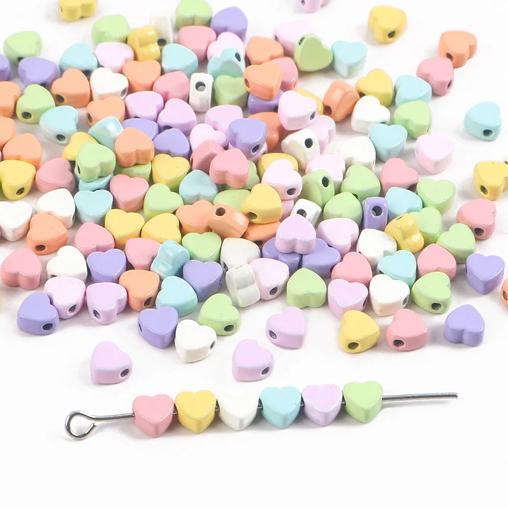 20pcs 5mm Colorful Heart Cute Fashion Enamel Summer Macaron Color Series Simple Style Pendants For Making Handmade DIY Jewelry