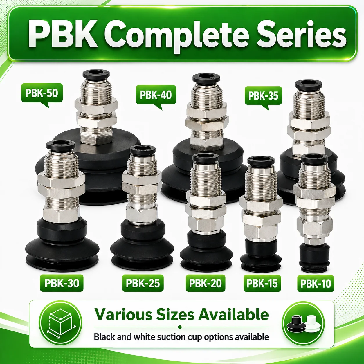 INC Pneumatic Industry PBK Series - 06/08/10/15/25/35/40/50 Vacuum Suction Cup Fitting Bracket