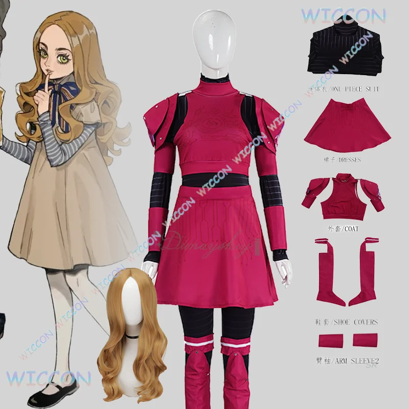 

Hemera/M3GAN 2,0 Меган робот девушка косплей костюм платье комплект для Хэллоуина карнавал девушки женщины красный боевой боди униформа