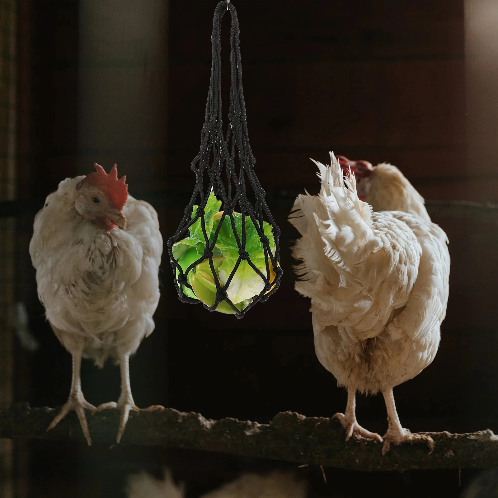 

2 pcs Multifunctional Foraging Basket Fruit Fork Set Hanging Feeder Toy Bird Vegetable Bag Pet Chicken Equipment for Fresh