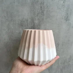 Vertical Stripes Wide Mouth Flower Pot, Molde De Resina De Silicone, DIY Pen Holder, Caixa De Armazenamento, Molde De Concreto De Gesso, Fabricação De Vaso