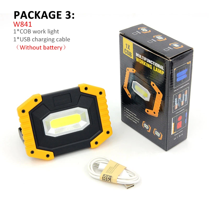 Portable Led Spotlight COB Super Bright Led Work Light USB Rechargeable for Outdoor Camping Lamp Led Flashlight by 18650