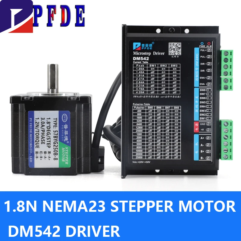 57x56 D 8mm 6.35mm NEMA23 4 Wire 3A 1.2N.m 180Oz-in NEMA 23 Stepping Stepper Motor for CNC Engraving Milling Machine 3D Printer