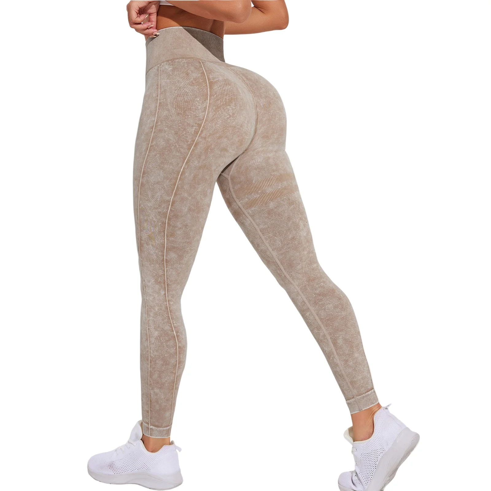 Seamless Cross-border European American Fitness Yoga Trousers High-waisted Quick-drying Running Sweatpants Slimming Peach Hip St