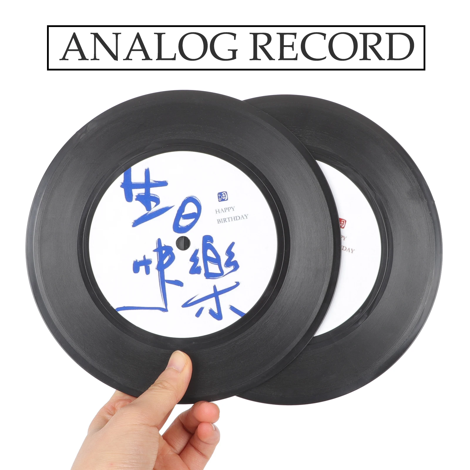 

2Pcs Vinyl Record Decoration Vintage Style Indoor Wall Decor Birthday Party Simulated Retro Record Ornament Mini Vinyl Records