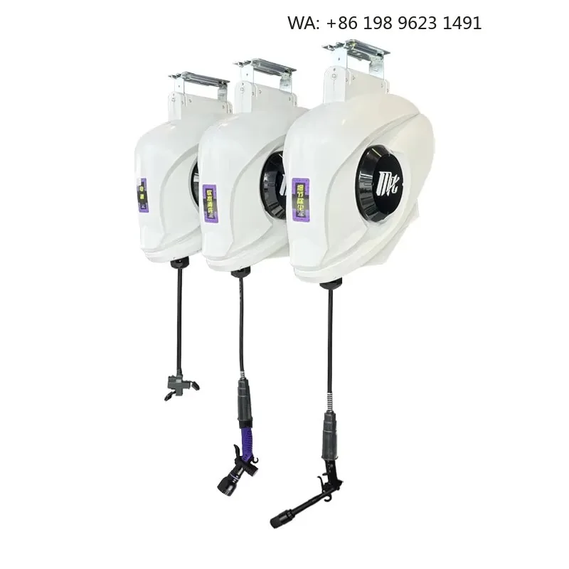 Professional Single High Pressure Dual Hose Retractable Reel Water Air  Car Detailing Garage