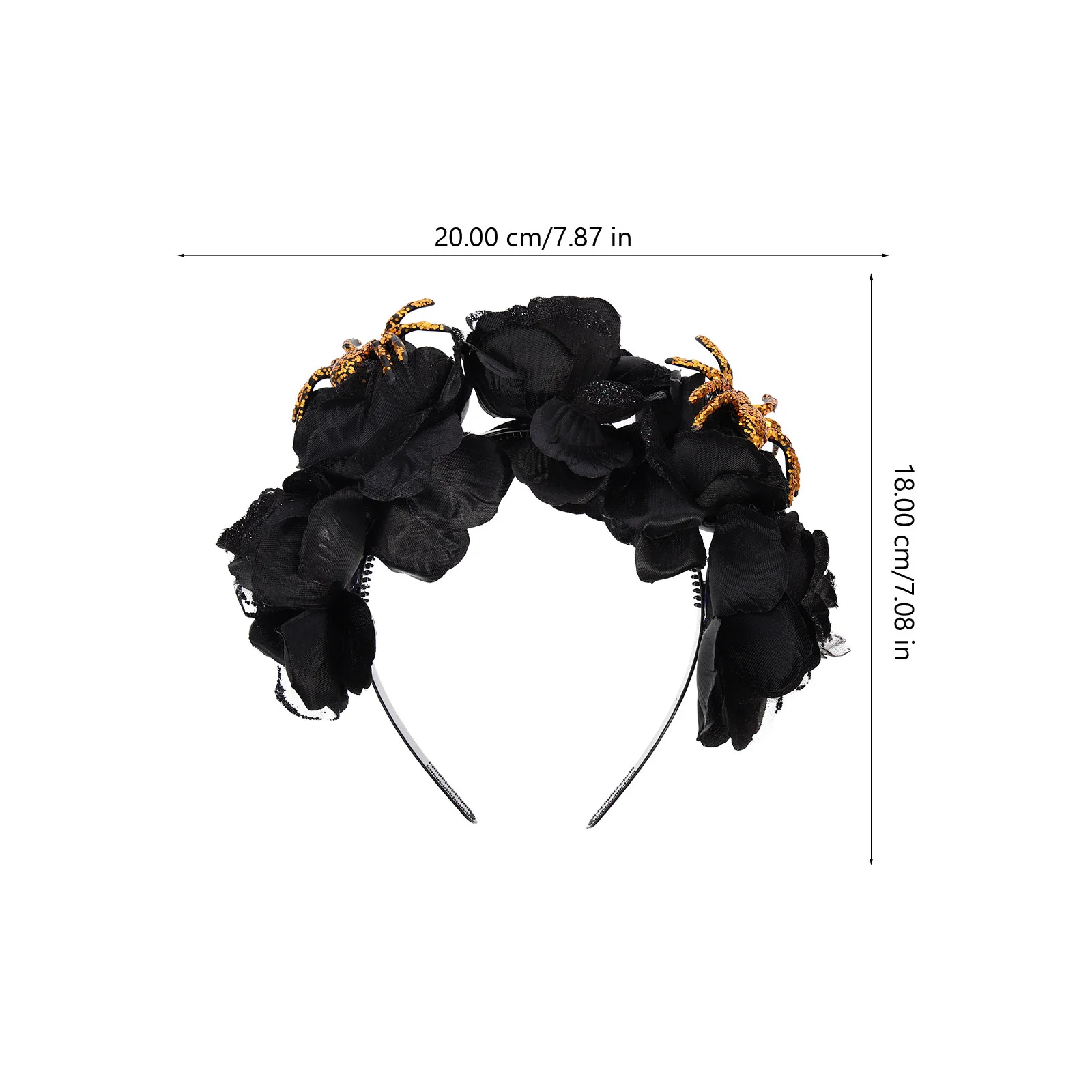 Big Spider Headband Halloween Rose Fabric Hair Hoops Party Flower Headwear Black Headbands Artificial