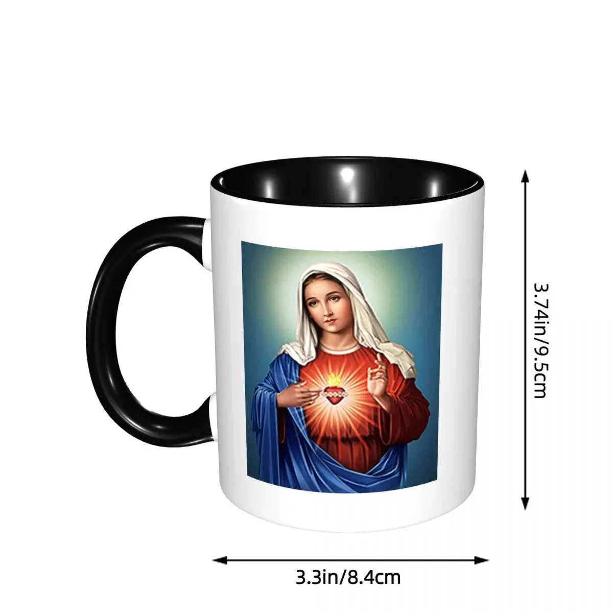 Immaculate Heart Of Mary Virgin Mary Mug Funny Ceramic Coffee Cups Tea Mugs Milk Cup Drinkware Gifts for Woman Man