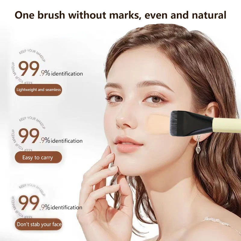 Dubbelzijdige zwarte make-upborstels Professionele multifunctionele foundation Blush Beeldhouwen vloeibare crèmepoeder cosmetische hulpmiddelen