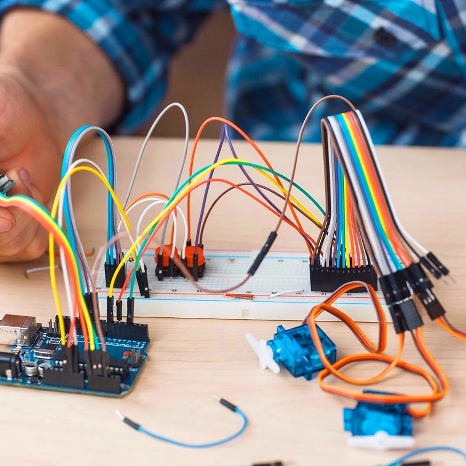 

1 Set Jumper Wires Multicolored Preformed Breadboard Cables Solderless Connector For Prototyping Female To Female Ribbon