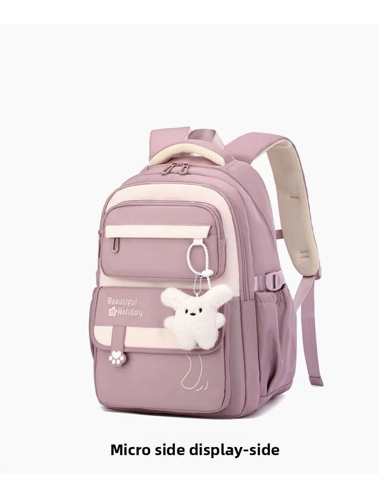 Middle School Backpack for Girls Large Capacity Bookbag Lightweight Fashion Student Backpack Simple Modern School Bags for Teens