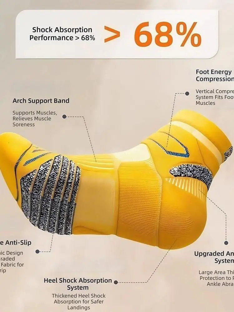 AliExpress NONE Multicolor Marathon Running Socks Thick Towel Bottom Odor Prevention Sports Socks Ventilate Wear-resistant Cycling Socks