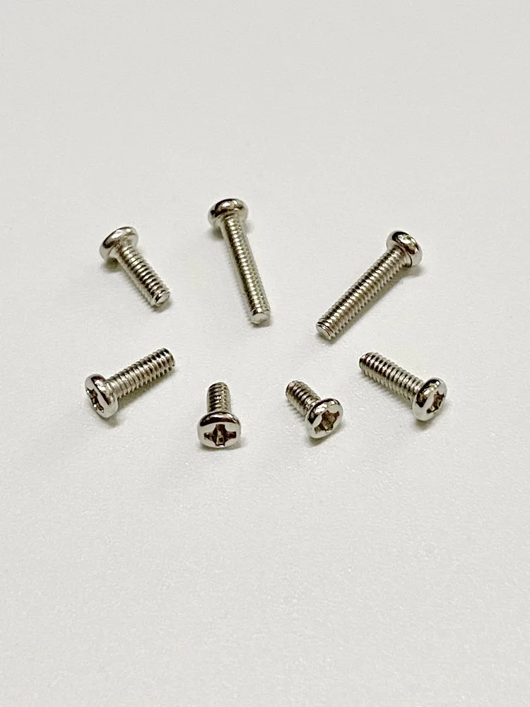 

M2x0.4P Mechanical Thread Iron Nickel Plated Material Disk Head Cross Groove Fasteners Bolt Fixed Metal Screw