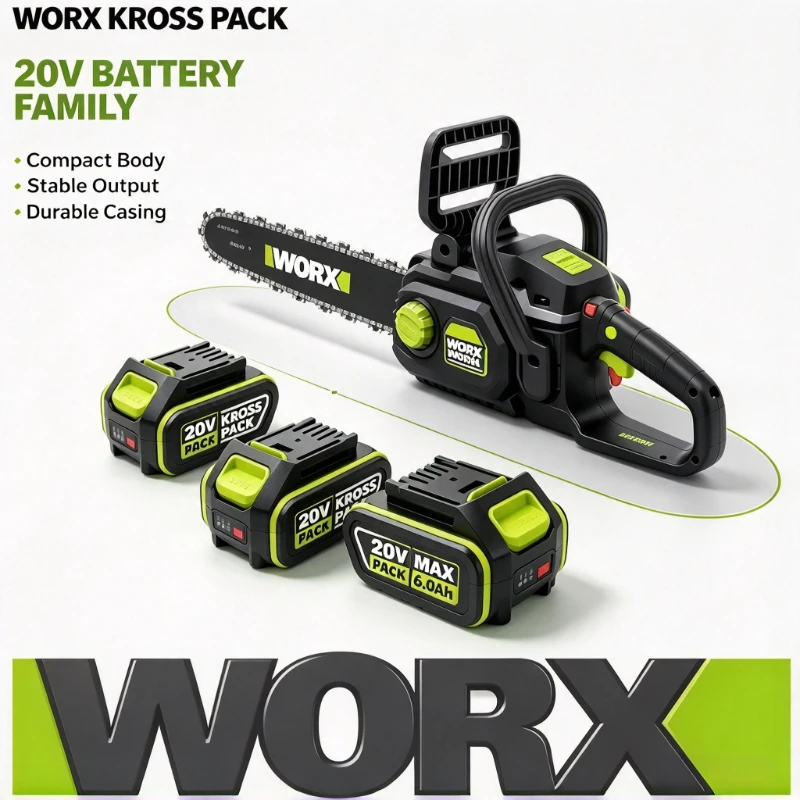 WORX WA3645 20V 4Ah 6Ah Battery Short‑Circuit Protection Fits Cordless Drill Grass Shear for Home Renovation and Backyard Work