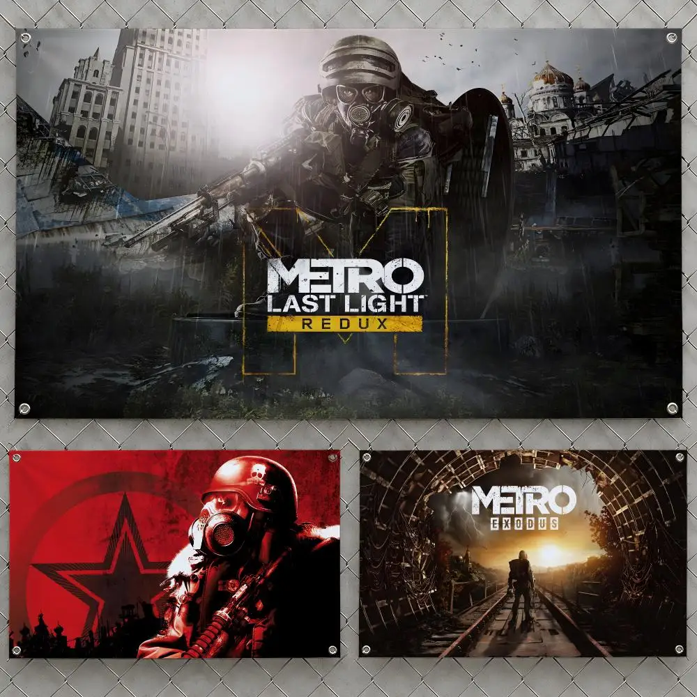 Game Metro Artyom Exodus Last Light Flags Wall Hanging Flag Banners For Birthday Parties Outdoor Bedroom Dorm Room Decor