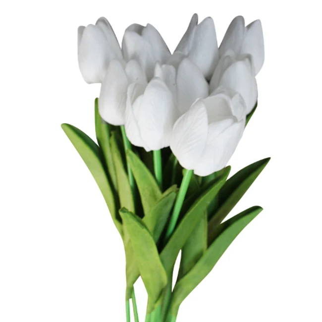 20Pcs White 13.8inch Artificial Tulips Flowers for Party Decoration Wedding Home Decoration