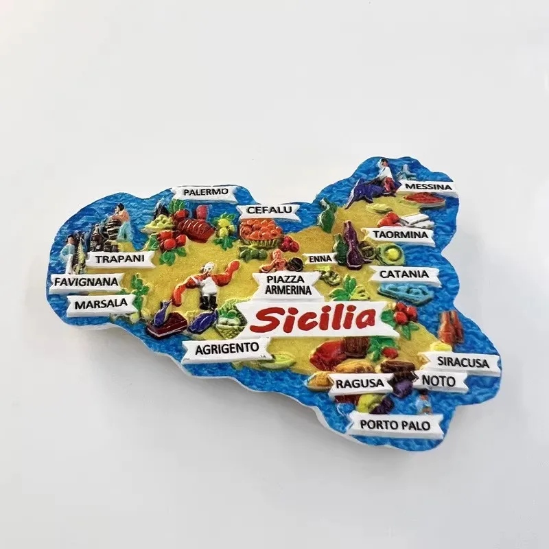 Italy fridge magnets Italian Sicily Otranto tourist souvenir decorative arts magnetic refrigerator stickers travel gifts decor