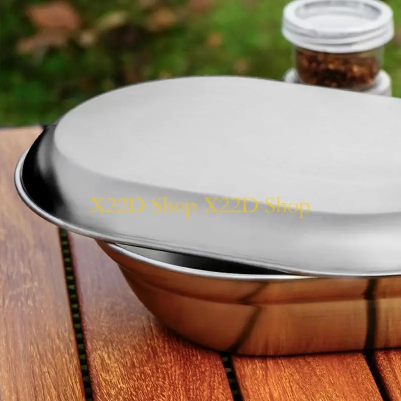 X22D Camping Plate/Soup Basin Set Heat Resistant Stainless Steel Barbecue Dinnerwares