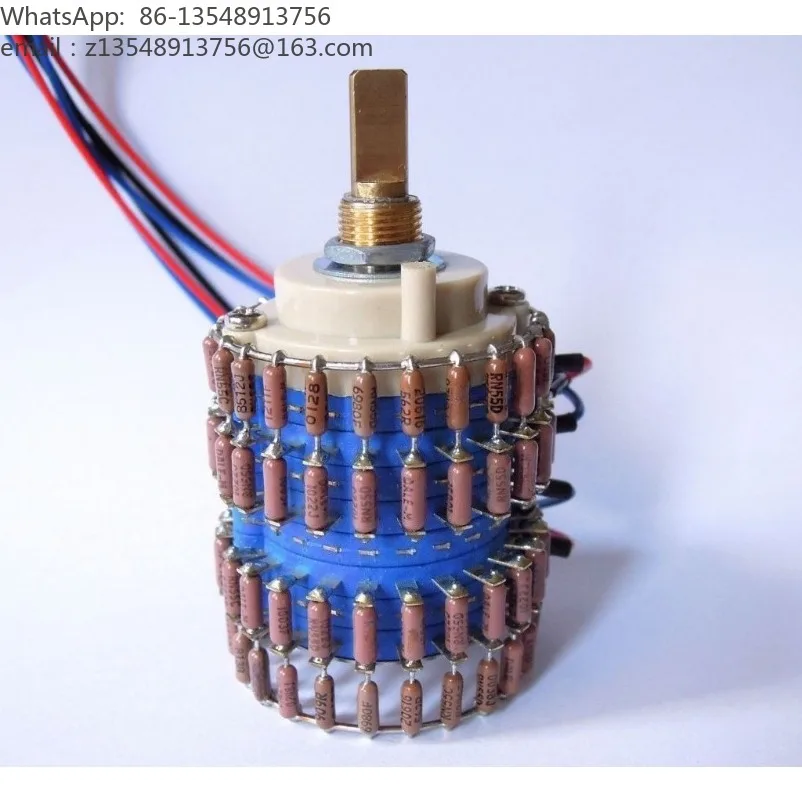 Taiwan-made copper shaft 24-speed dual-channel all-brown L-type volume potentiometer