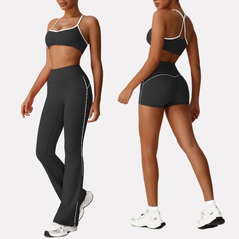 

Seamless Yoga Set Sports Fitness High Waist Hip-lifting Naked Skinny Sports Bra Suit Running Workout Clothing Gym Suit for Women