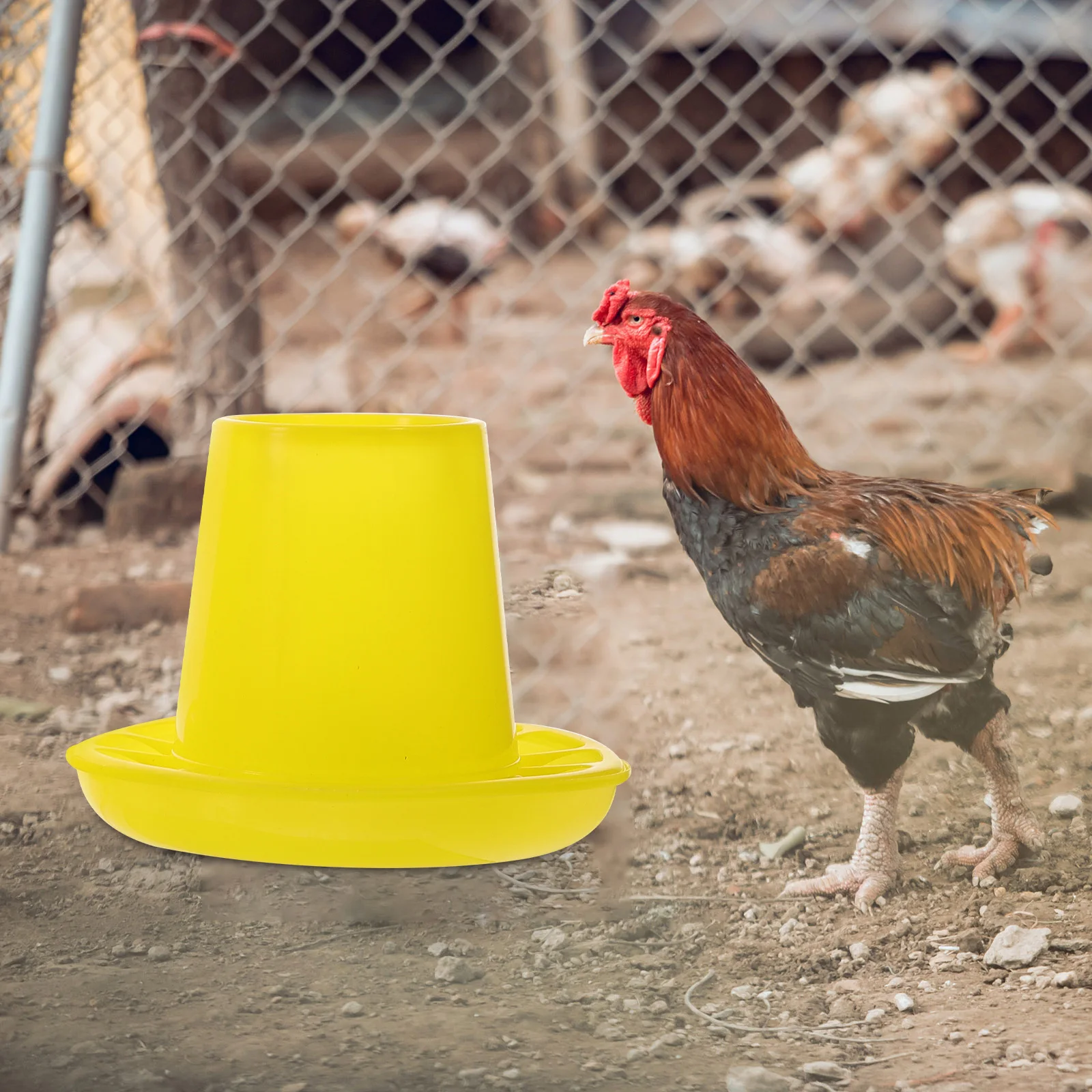 

2pcs Chicken Feeder Durable Poultry Feeding Bucket For Chicken Duck Pigeon Outdoor Use Plastic Poultry Cage Feeder Anti-Spatter