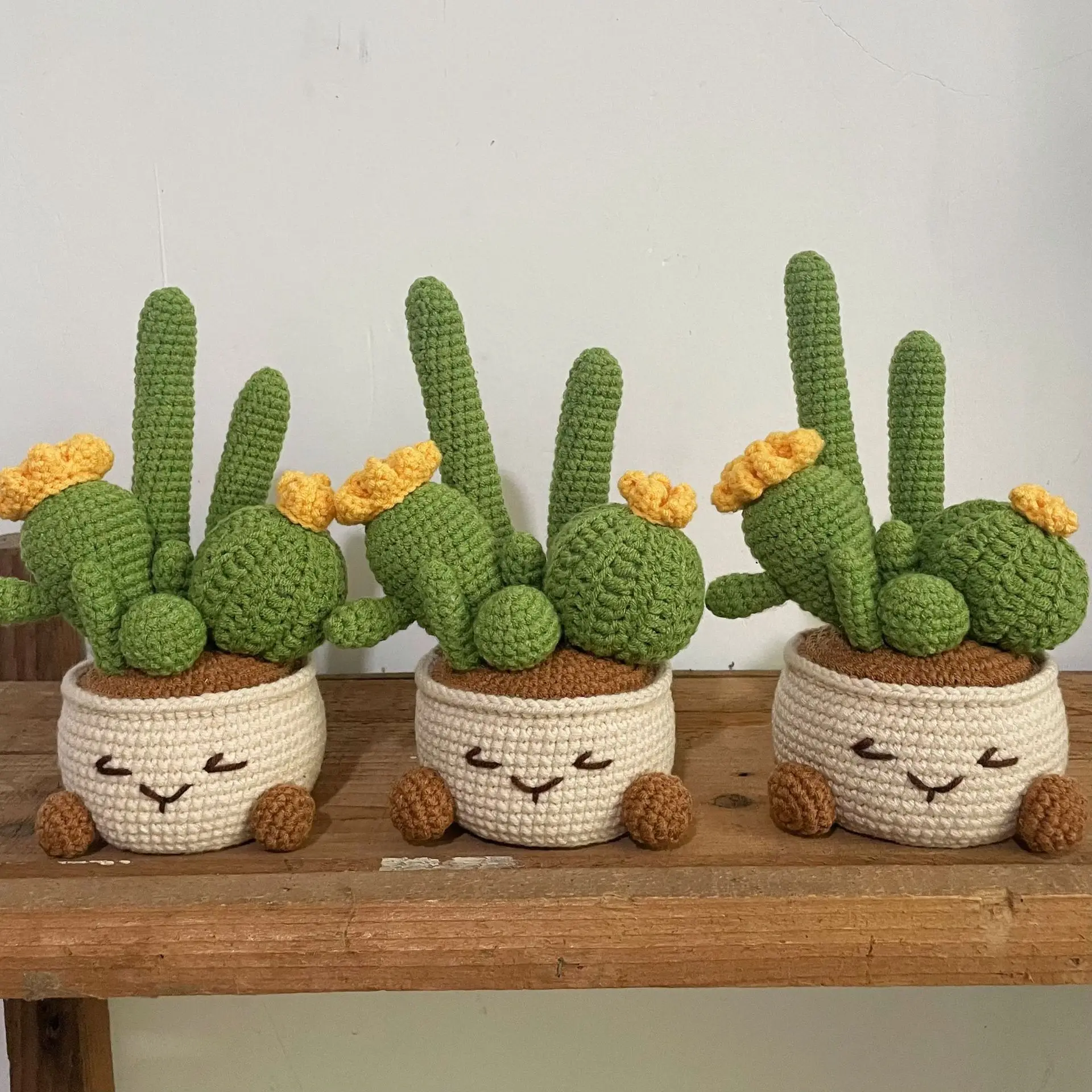 Handmade Flower Pot Succulent Pot Weaving Car Center Console Decoration Tabletop Decoration Decoration Finished