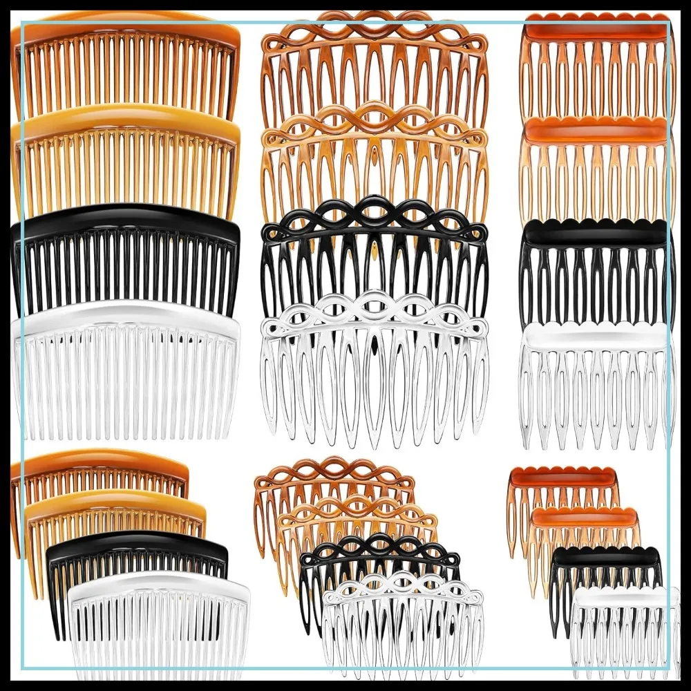 

24 Pcs French Hair Side Combs Set Plastic Twist Hair Clips for Women Girls 9/11/23 Teeth