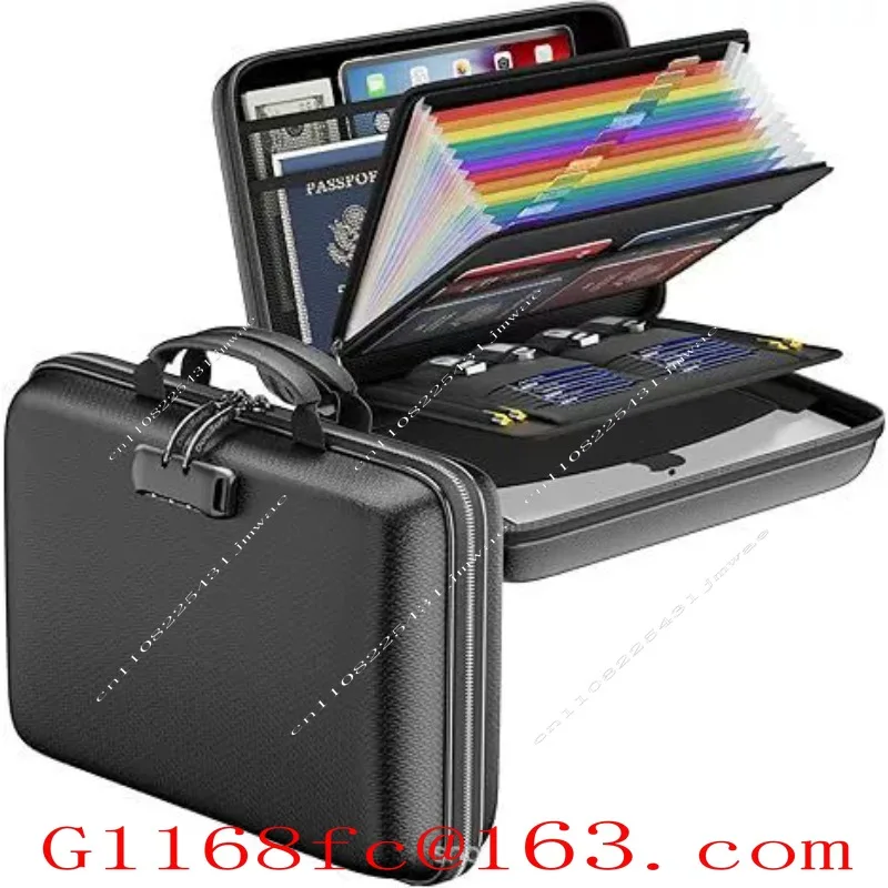 Portable File Case, Briefcase, Waterproof Data Document, Valuables