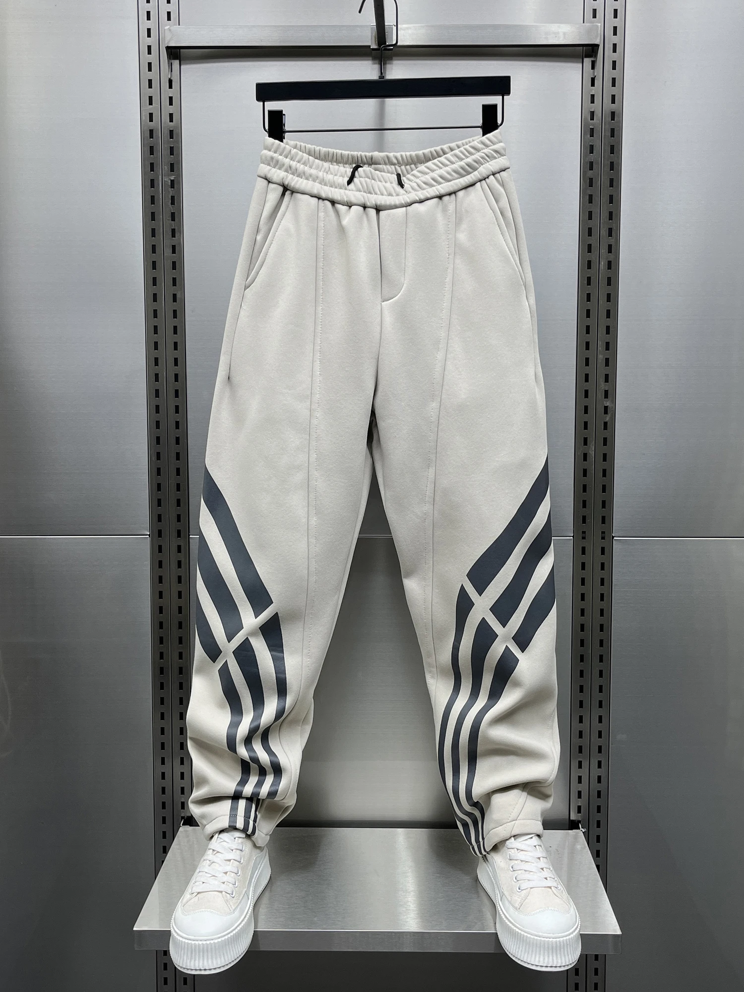 

Мужские джоггеры на подкладке Fce 2024, повседневные спортивные брюки в полоску в стиле пэчворк, свободный крой, осенне-зимние молодежные брюки для отдыха