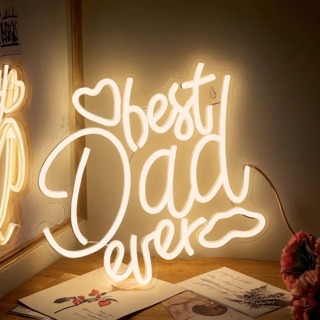 أفضل علامة نيون للأب على الإطلاق، هدايا عيد الأب، ضوء نيون LED لحفلات أعياد الميلاد وأضواء تزيين غرفة المنزل