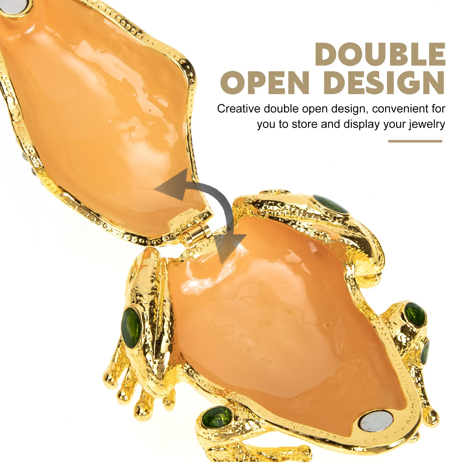 

Шкатулка для украшений в форме лягушки из эмалированного цинкового сплава, контейнер для хранения колец, серег, ожерелий, браслетов, для женщин