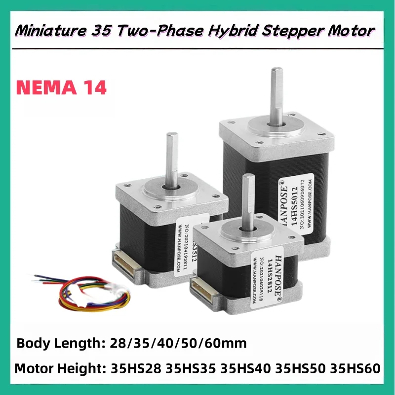 

Miniature 35 Series Stepper Motor 35HS28 35HS35 35HS40 35HS50 35HS60 Printer Accessories Nema 14 Stepper Motor for mini CNC