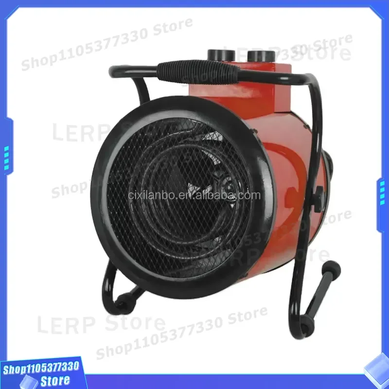 5KW Industrial Electric Fan Heater Portable Freestanding Stainless Steel Heating Tube Adjustable for 500-599 Sq Ft Area