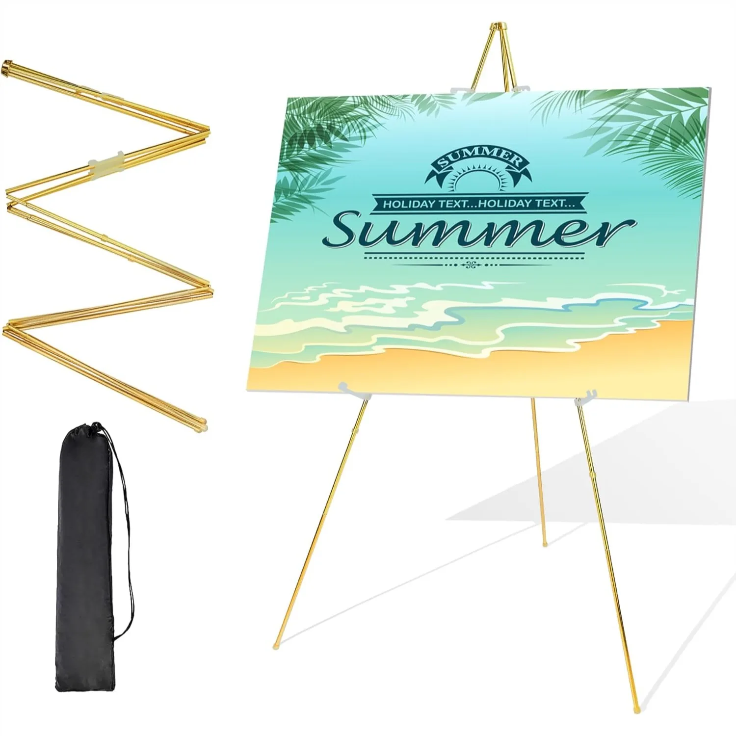 

63'' Art Easel Stand for Display Wedding Sign Poster Floor Metal Easel with Adjustable Height