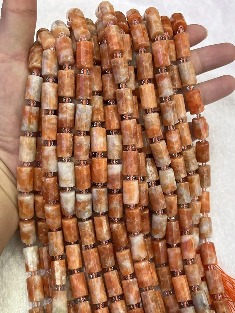 loose beads Calcite orange pillar faceted 10*15mm nature  for DIY making jewelry necklace 38cm FPPJ wholesale