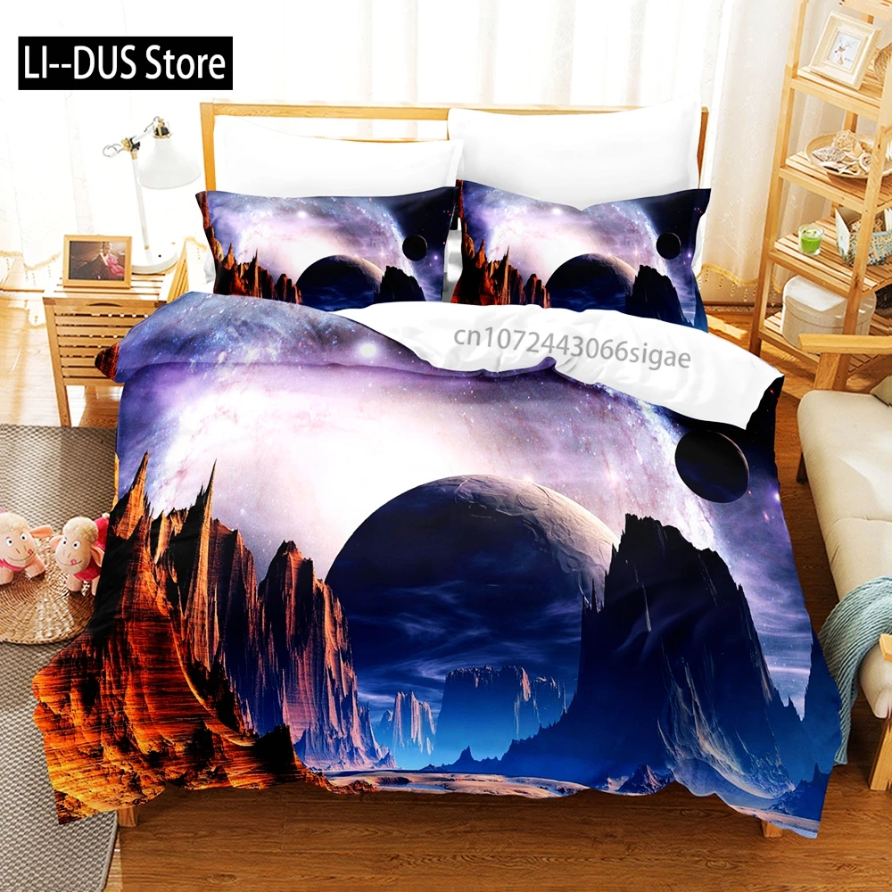 

Universe Bedding Set Single Twin Full Queen King Size Starry sky Bed Set Aldult Kid Bedroom Duvetcover Sets 3D Print 031
