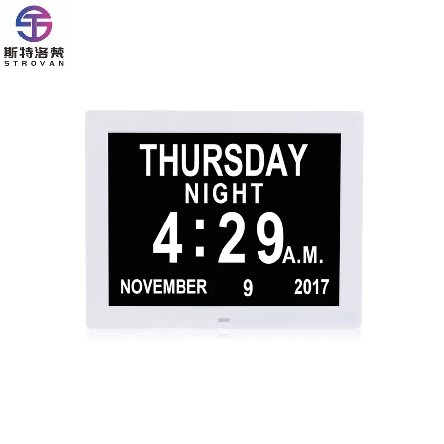 

Extra Large Letter 12 Inch Lcd Calendar Day Digital Dementia Clock With 5 Alarm Options for Elderly Seniors