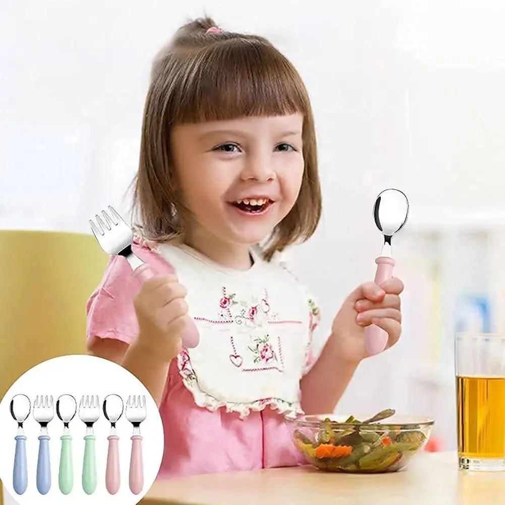 

Children Spoon Forks Box Kids Stainless Steel Kids Portable Utensils Baby Tableware Spoons Baby Cutlery Feeding Baby K5M7