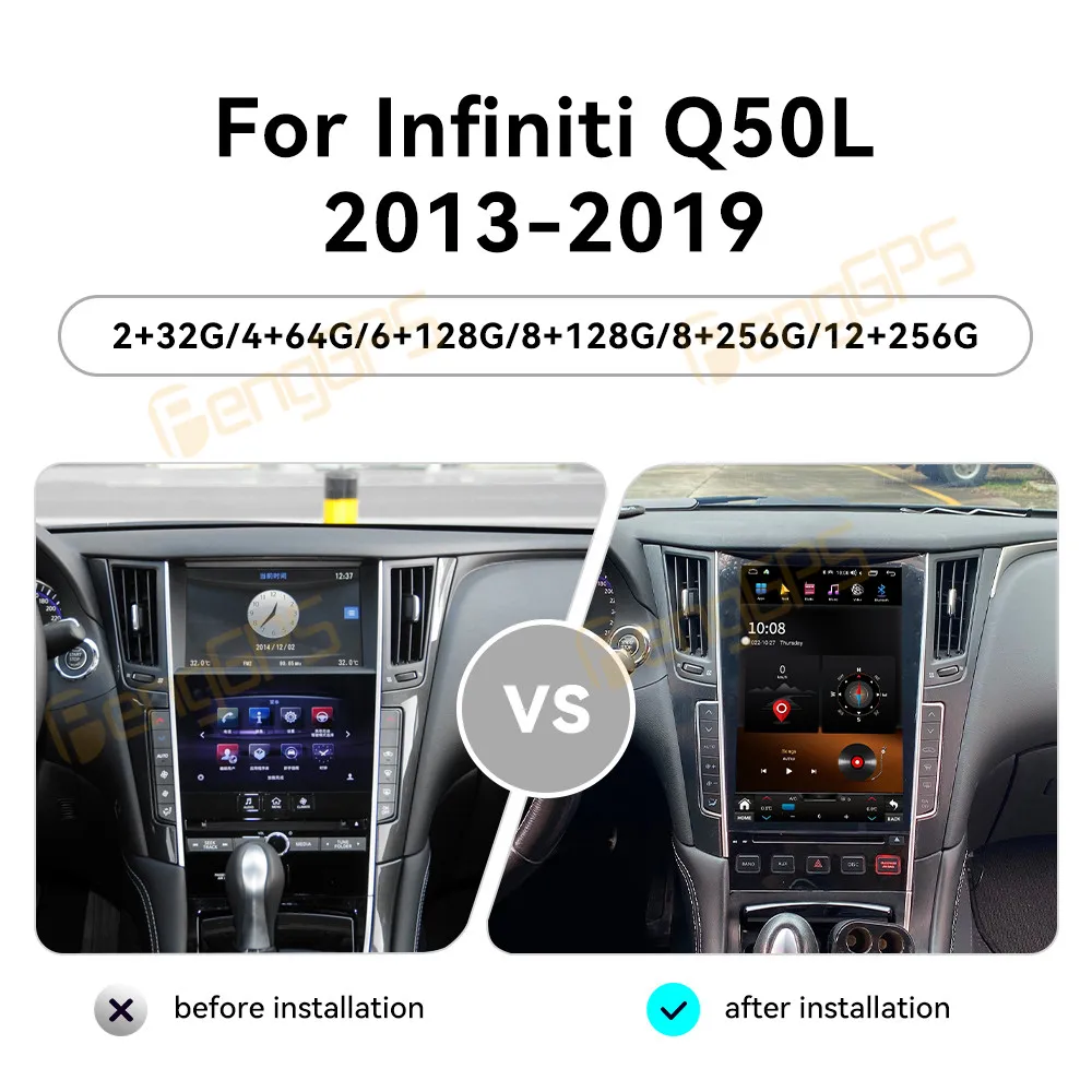 لإنفينيتي Q50 Q50L Q50D Q60S 2015-2019 نظام ذكي مشغل وسائط متعددة لاسلكي Carplay Autoradio ستيريو GPS نافي تاتش