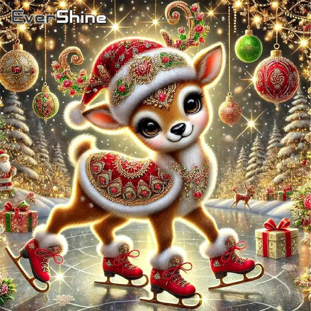 Evershine Hirsch Diamant Stickerei Tier Malerei Winter DIY Bild von Strasssteinen Acryl Bastelbedarf Mosaik Weihnachtsgeschenk