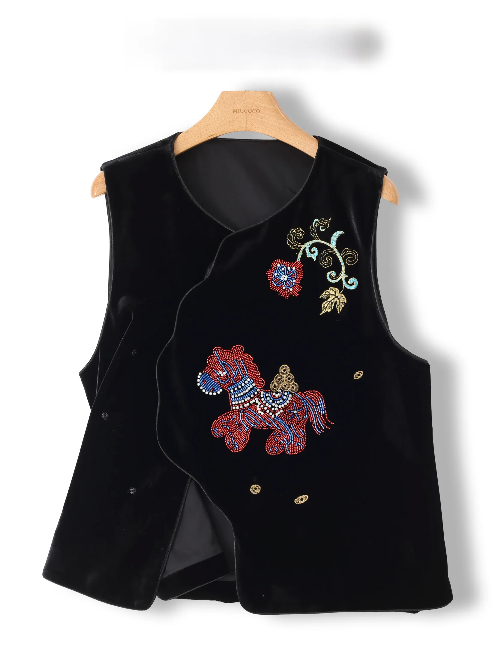 

New Chinese Style Velvet Heavy Embroidery Retro Women's Vest Jacket Handmade Matching Secret National Trend