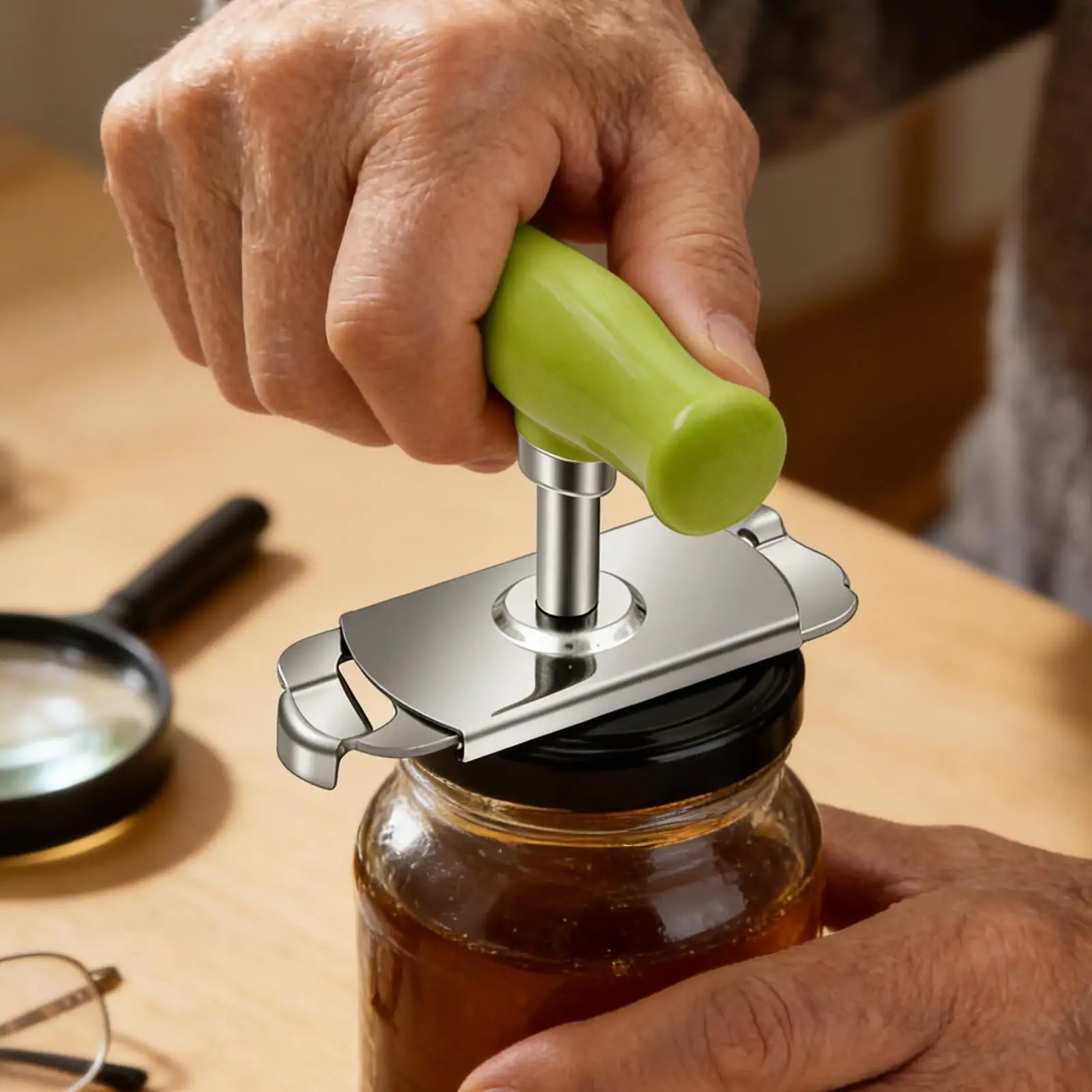 Multi-Function Bottle Caps Opener Stainless Steel Adjustable Lids Off Jar Opener Labor-Saving Screw Can Opener Kitchen Gadget