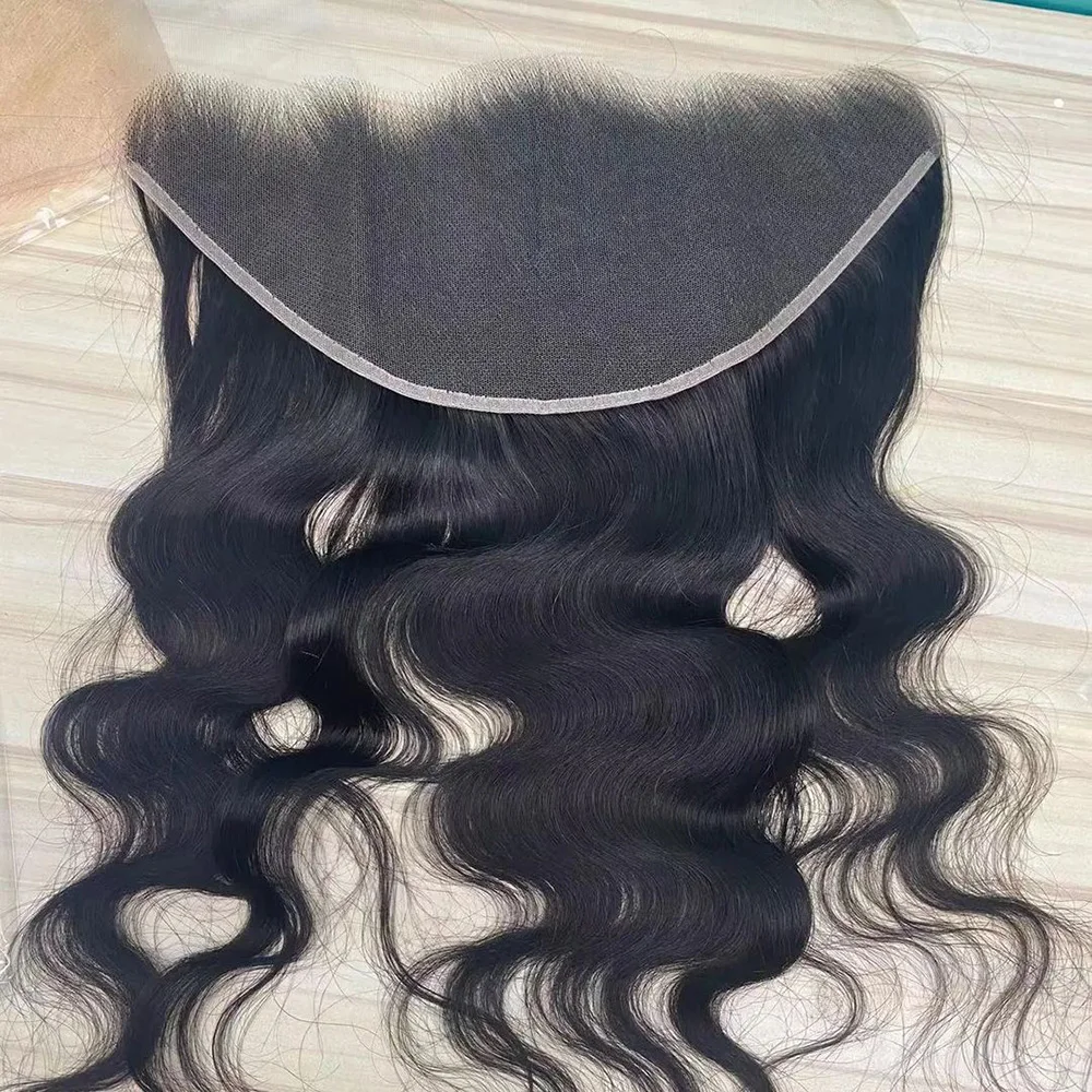 Body Wave Lace Frontal invisibile trasparente Lace Melt Skins Body Wave Frontal 13x4 solo chiusura dei capelli umani Remy Pre pizzicato